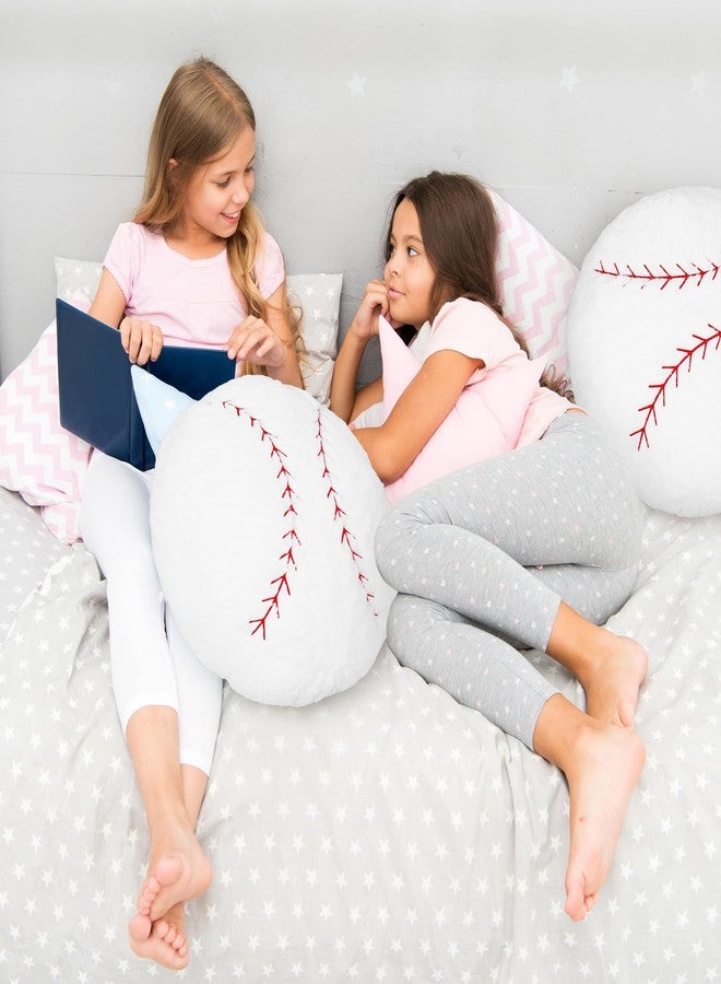 OurHonor Baseball Plush, 18 inch Baseball Pillow Soft Fluffy Football Stuffed Plushies Toy Comfortable Cushion Room Decorations Party Gift for Boy & Girls - Image 5